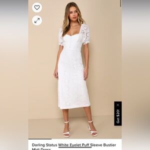 Lulus white eyelet midi dress